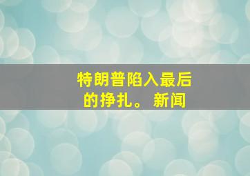 特朗普陷入最后的挣扎。 新闻